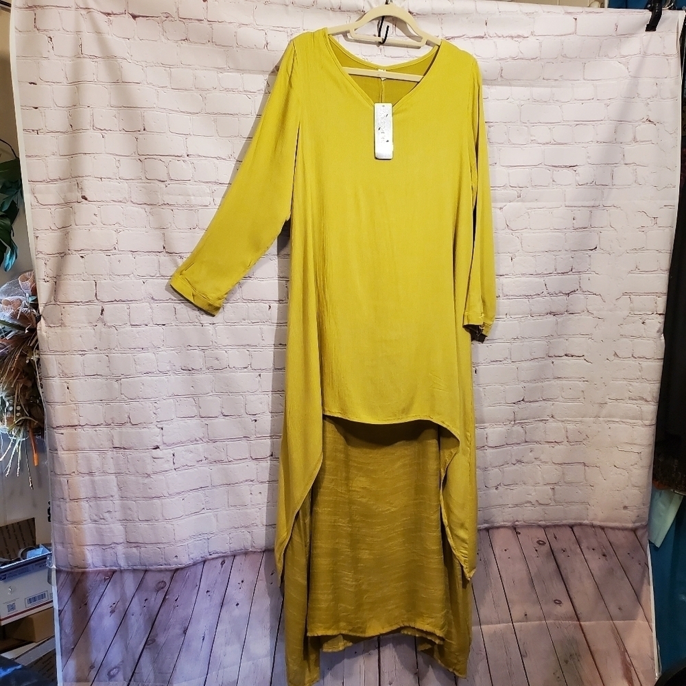 Hanyi Fushi Dress Womens Small Long Midi Lagenlook Gauzy Boho Beach - Picture 1 of 9